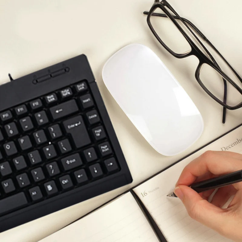 Высококачественная ультра тонкая Проводная клавиатура 95 клавиш Мини