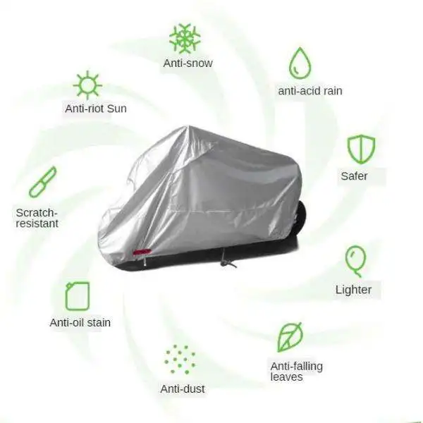 

Motorcycle Cover Waterproof Outdoor Rain Dust Motorbike Protector 245x105x125cm