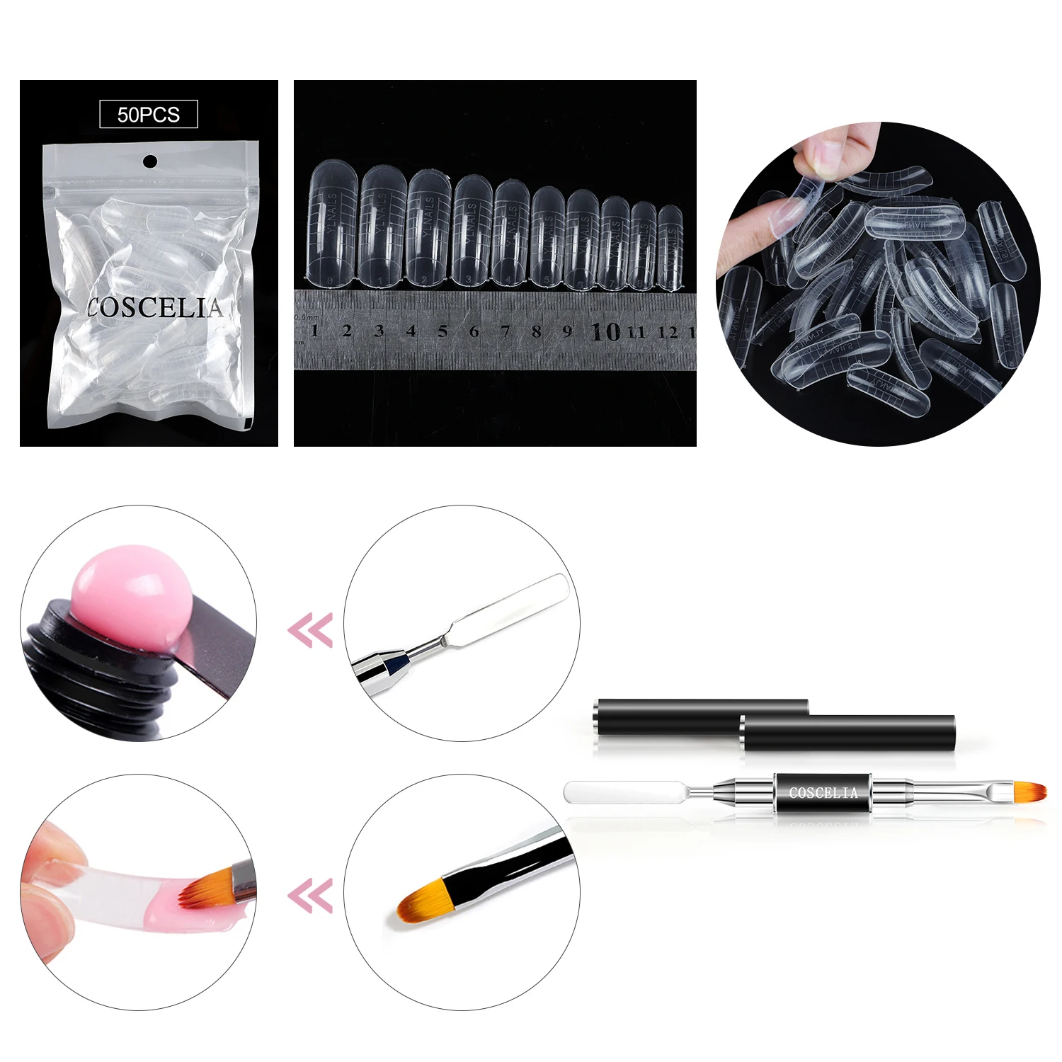COSCELIA быстрое наращивание ногтей жесткий гель раствор для дизайна набор маникюра