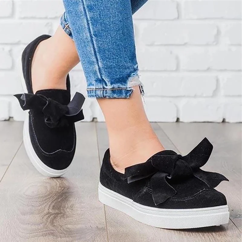 Женская обувь белые кроссовки женские слипоны с бантом-бабочкой Новое