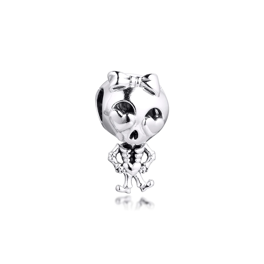 

CKK Fit Pandora Bracelets Skeleton Girl Charms Silver 925 Original Beads for Jewelry Making Sterling DIY