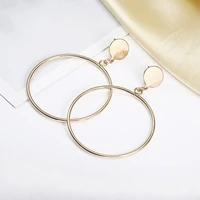 women retro big circle geometric hollow round alloy earrings for female 2021 trend fashion jewelry