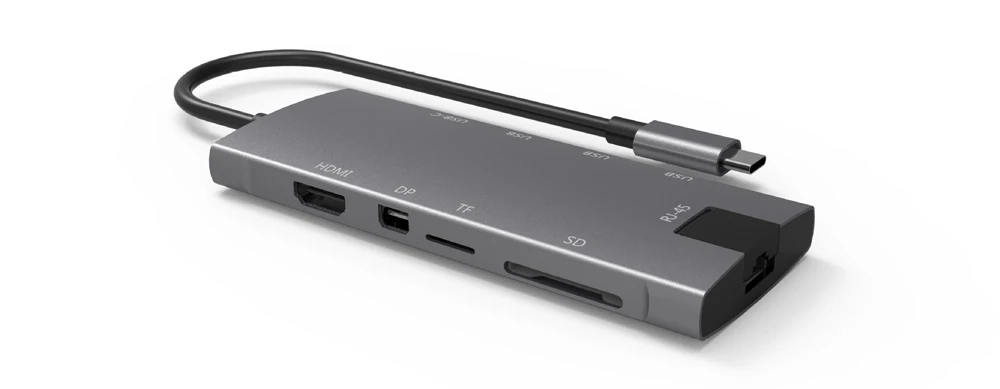 Тип c док-станция алюминий 11 в 1 к HDMI кард-ридер RJ45 PD для зарядного устройства Аудио MacBook samsung Galaxy usb c концентратор