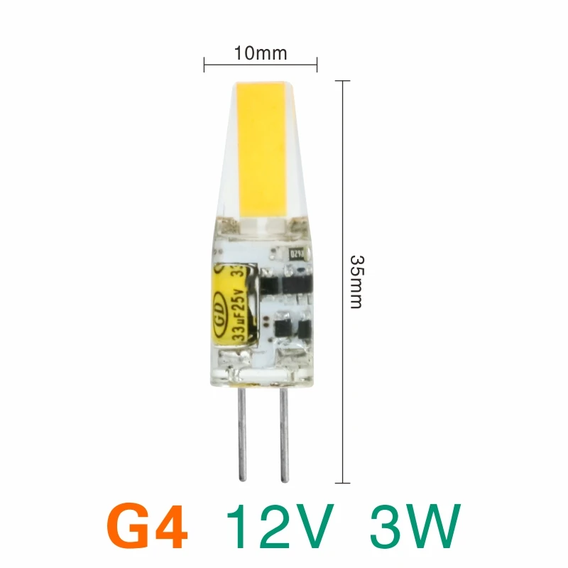 G4 3W 12V LARZI светодиодный G4 G9 E14 лампочка переменного/постоянного тока с регулируемой яркостью 12 В 220 В 3 Вт 6 Вт COB SMD СВЕТОДИОДНЫЙ светильник заменить галогенный прожектор люстра - Испускаемый цвет: G4 3W 12V