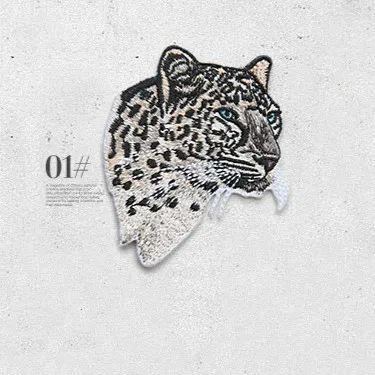 01 leopard Леопард Тигр Лев Волк Вышивка Железо на патчи для аппликация на одежду DIY шляпа пальто платье аксессуары тканевая наклейка животное - Цвет: 01 leopard
