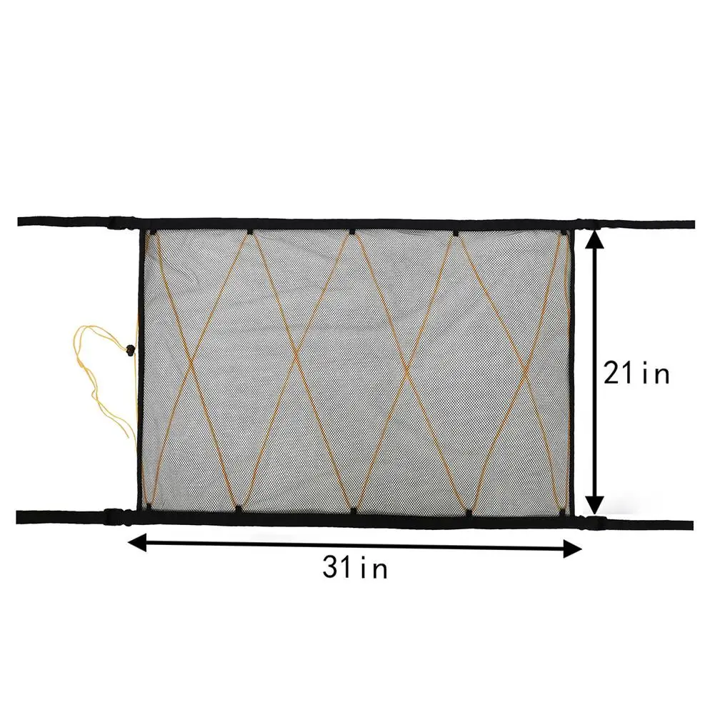 

Universal Car Ceiling Mesh Storage Bag Simple Breathable Double-layer Mesh Zipper Storage Bag Adjustable Sundries Storage Bag