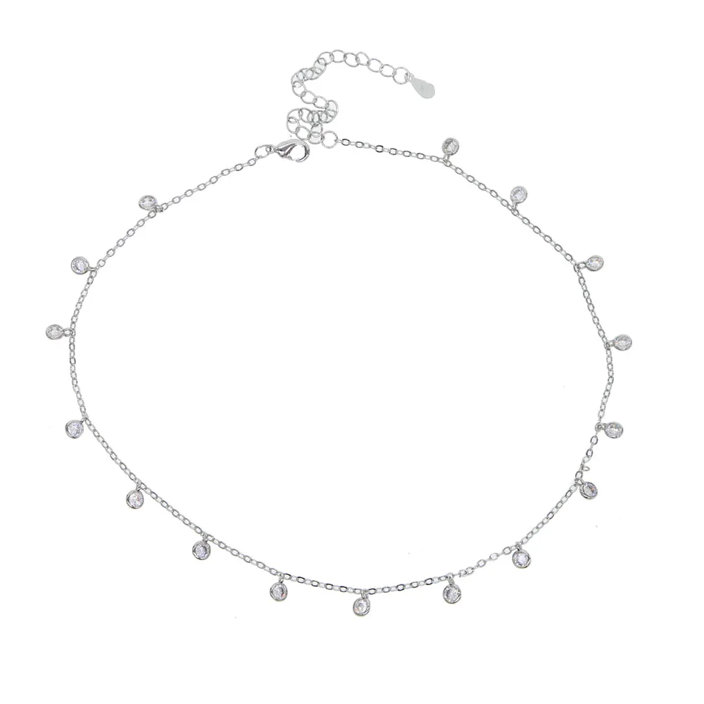 Модный Круглый Квадратный Кулон ожерелье с кубическим цирконием короткое из