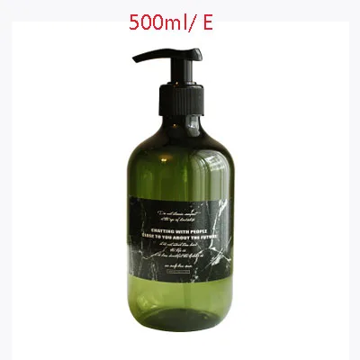 500ml E 500 мл/600 мл диспенсер для мыла косметический флакон для ванной рук дезинфицирующий шампунь для мытья тела лосьон бутылка для путешествий на открытом воздухе - Цвет: 500ml E