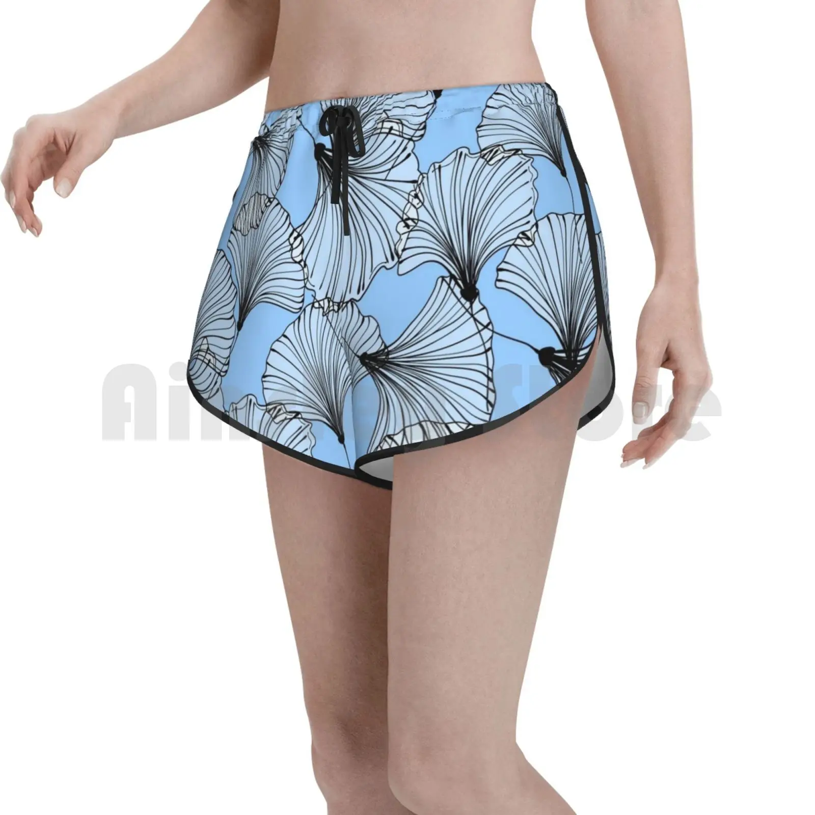 

Ginkgo Texture Swim Shorts Women Beach Shorts Summer Background Vector Havana Artistic Contemporary Graphic Hawaii Leaf