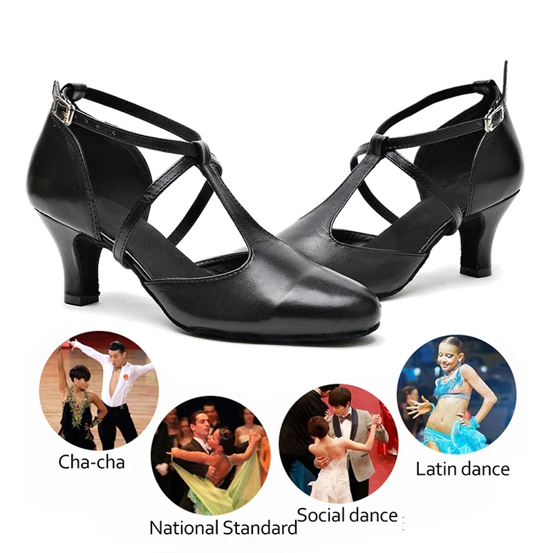 SWDZM New Tango Dance Shoe For Women Girls Salsa Latin Ballroom Dance Shoe Soft Dancing Shoes 5/6/7.5cm Ballroom Dance Sandals