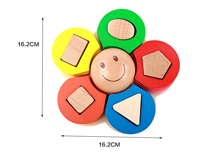 

Montessori Teaching Materials Mat Baby Educational Toys For Baby Wooden Montessori Teaching Aid Flower Shape Set of Column