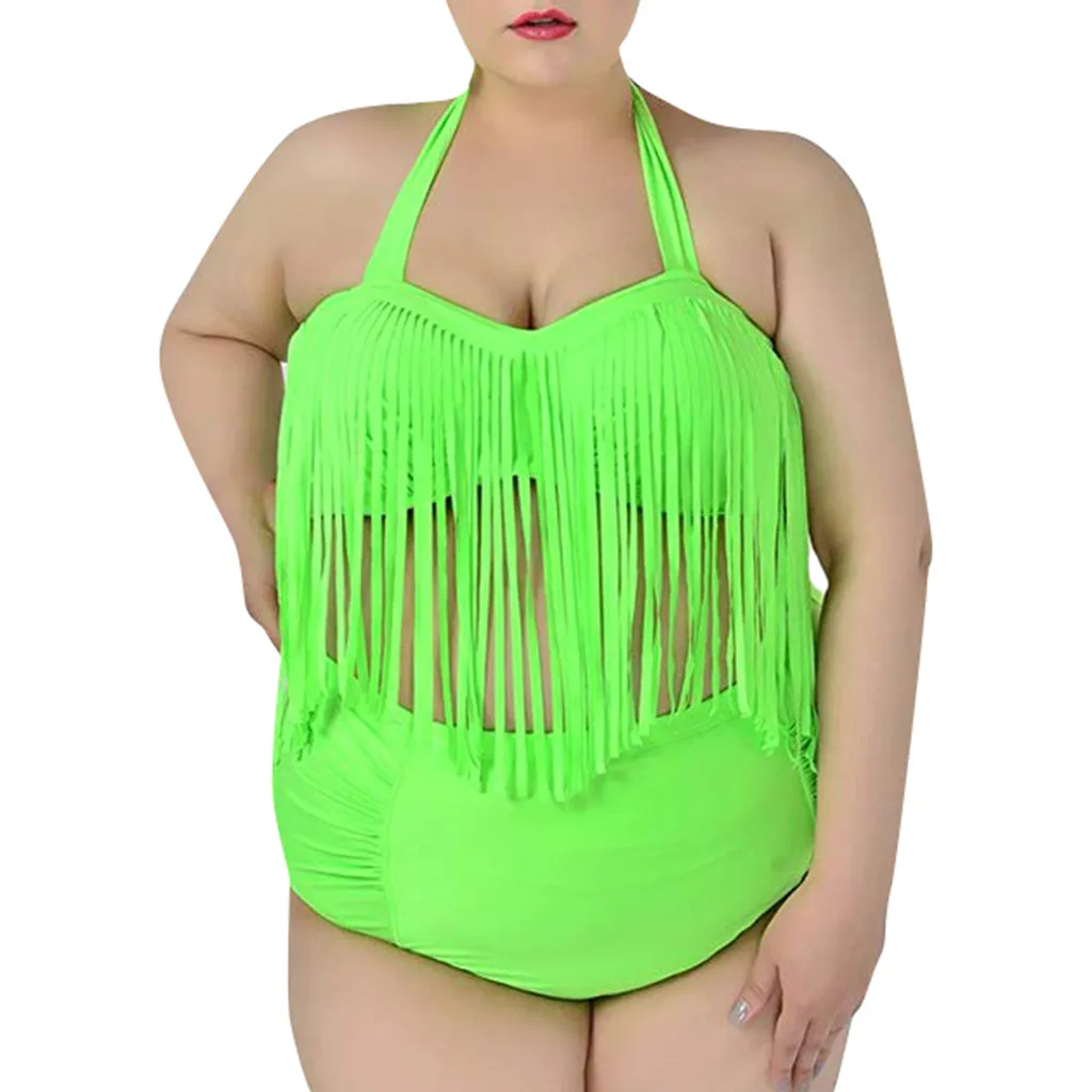 SAGACE женский плюс размер сдельный бикини с кисточками монокини купальник пляжный
