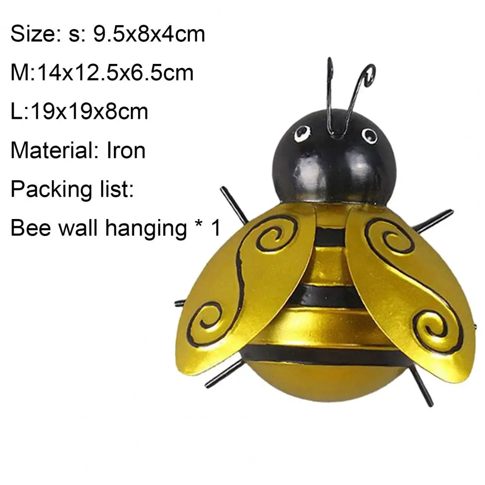 

Bee Pendant Delicate Animal Shape Iron Vivid Cartoon Wall Art Ornament for Home