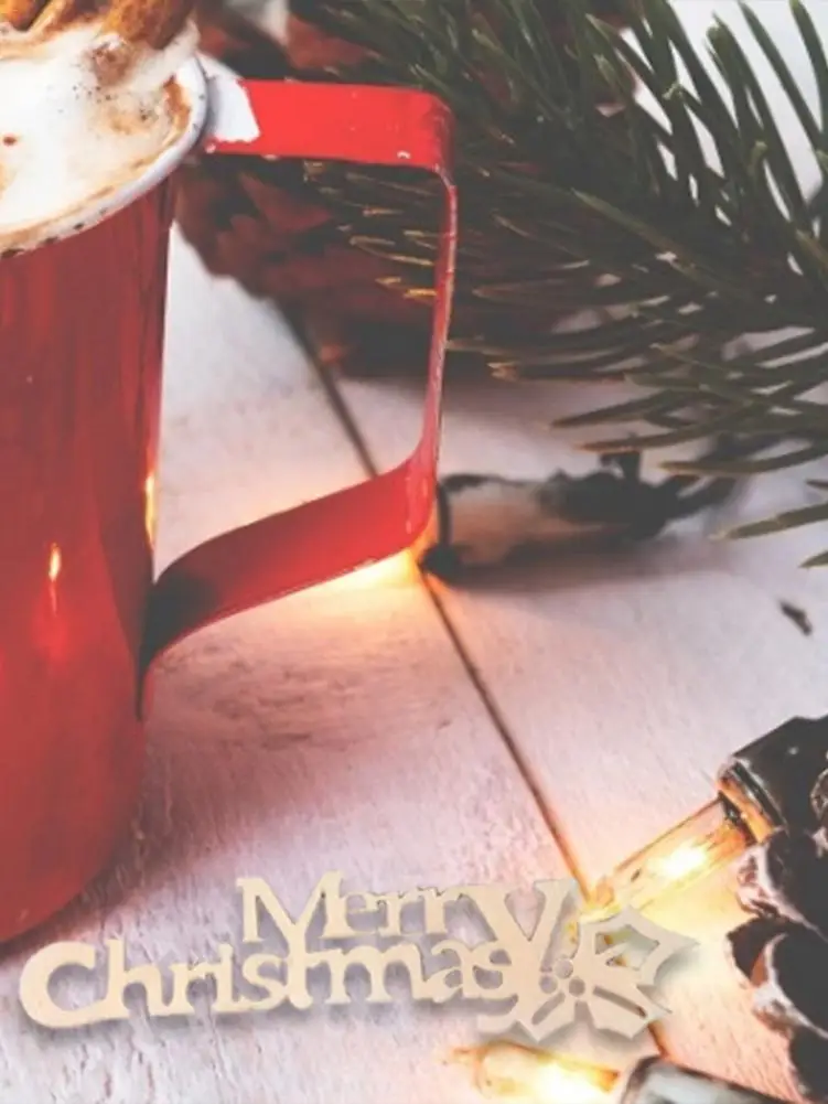 10 шт. натуральные деревянные подвесные Счастливого Рождества узор ремесленные