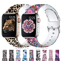 printing strap for apple watch band 44mm 40mm 38mm 42mm floral silicone wrist belt watchband bracelet iwatch series 3 4 5 6 se