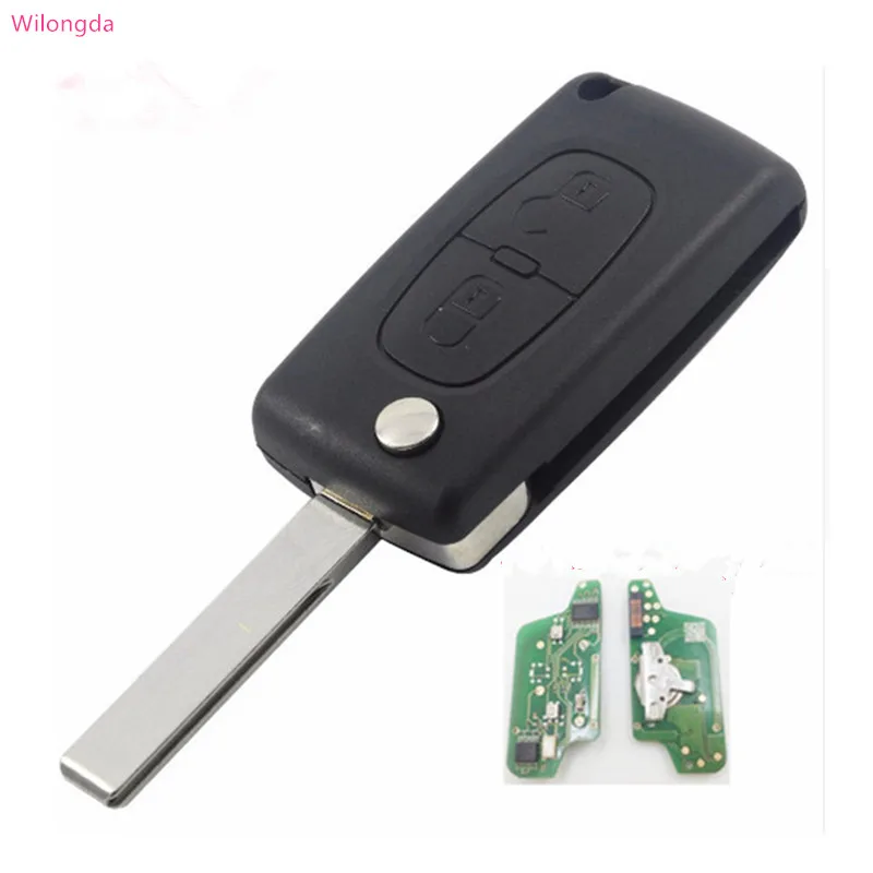 

Автомобильный ключ, 2-кнопочный Выкидной пульт дистанционного управления, чип 434 МГц ID46 (батарея на печатной плате), лезвие HU83 для телефона