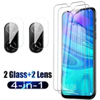 4 в 1 закаленное стекло для защиты экрана для Huawei P Smart 2020 2021 Psmart Z Pro 2019 Plus 2018 Защитная пленка для защиты камеры