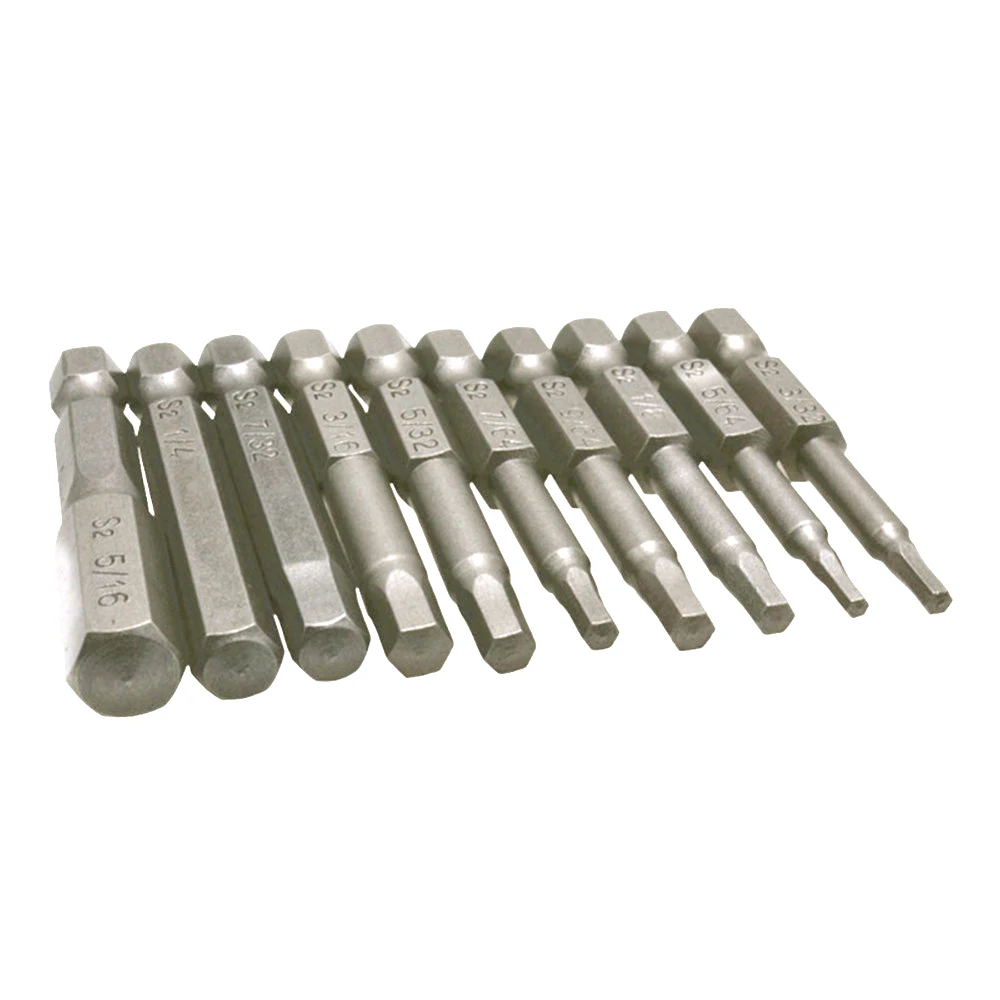 

Workshop Screwdriver bits Imperial Hex Shank Allen Wrench Drill Silver