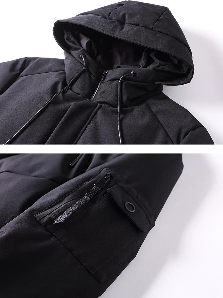 Толстый зимний мужской пуховик 2018 брендовая одежда теплое пальто на утином пуху