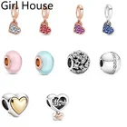 Женский браслет из серебра 925 пробы, с подвеской в виде сердца Дамбо