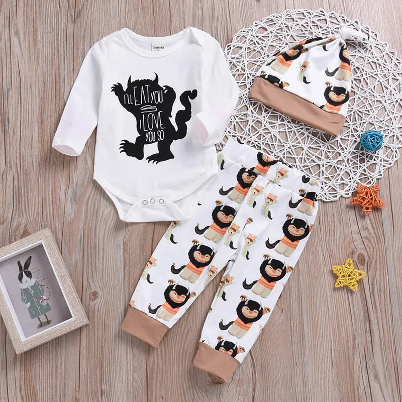 Осень Дети Девочки Мальчик наборы Хэллоуин стиль Удобный маленький с принтом