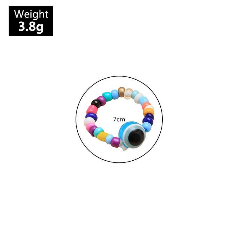 

2021 Bohemia Handmade Evil Eye Rings Vintage Multicolor Beads Weave Friendship Unusual Ring For Women Men Jewelry