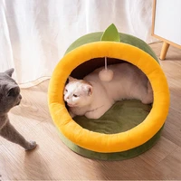 pet dog cat bed house with ball winter warm all season animals small cats to dogs nest collapsible cat sleeping mats products