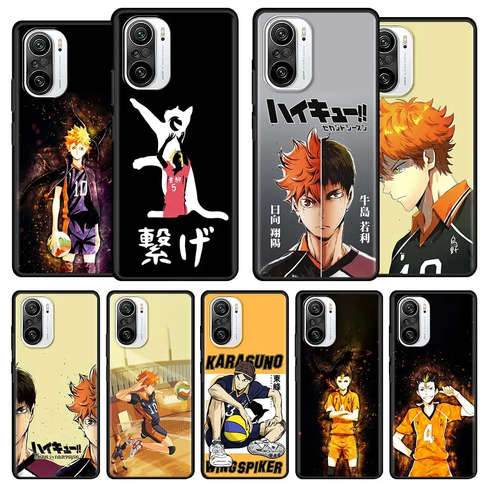 

Oya Haikyuu Anime Silicone Phone Case for Xiaomi Redmi Note 10 9 8 Pro 9A 9T 9S 7 9C 8T K40 Pro Plus Black Soft Funda Cover