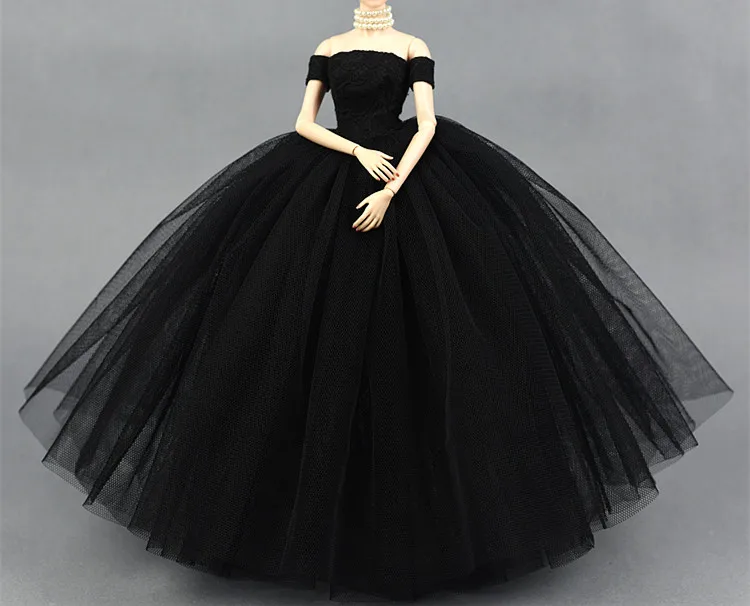 Black dress and Veil Свадебное вечернее платье ручной работы для Blyth Кукла Принцесса аксессуары вечерние платья+ набор с фатой для 30 см 1/6 BJD кукла подарок - Цвет: Black dress and Veil
