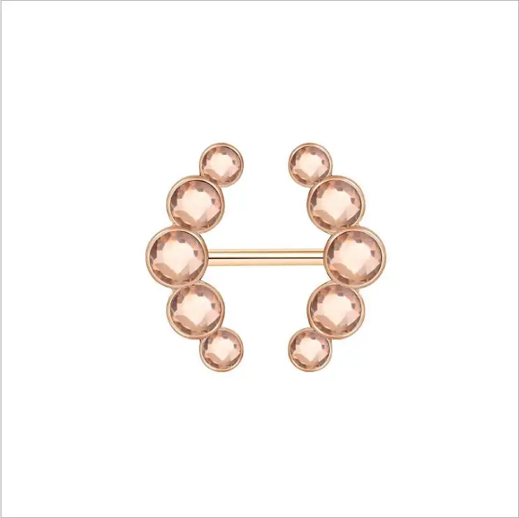 Серьга штанга из титана для пирсинга сосков ювелирное изделие прокола с опалом 14