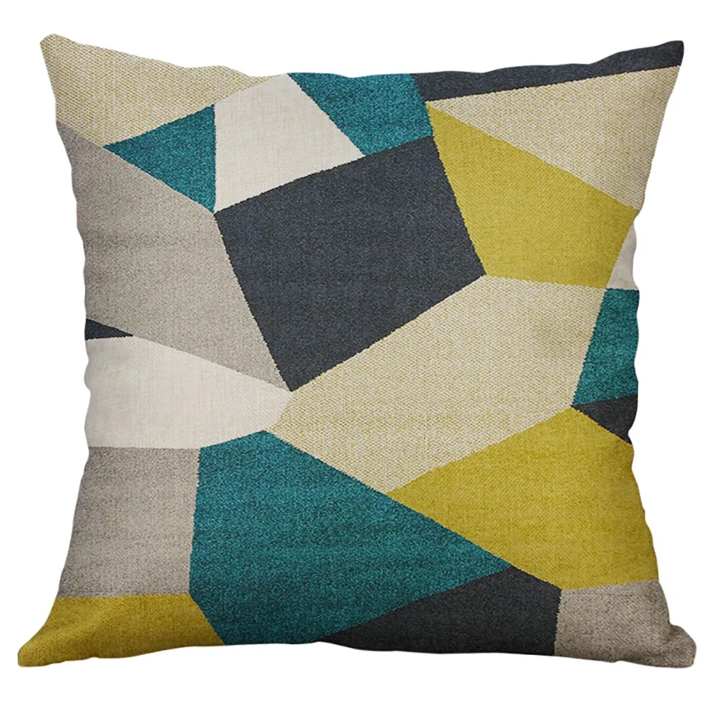 

Geometric Cushion Cover Polyester Throw Pillow Case Irregular Pattern Grid Triangular Geometric 40x40cm Art Cushion Cover #BL2