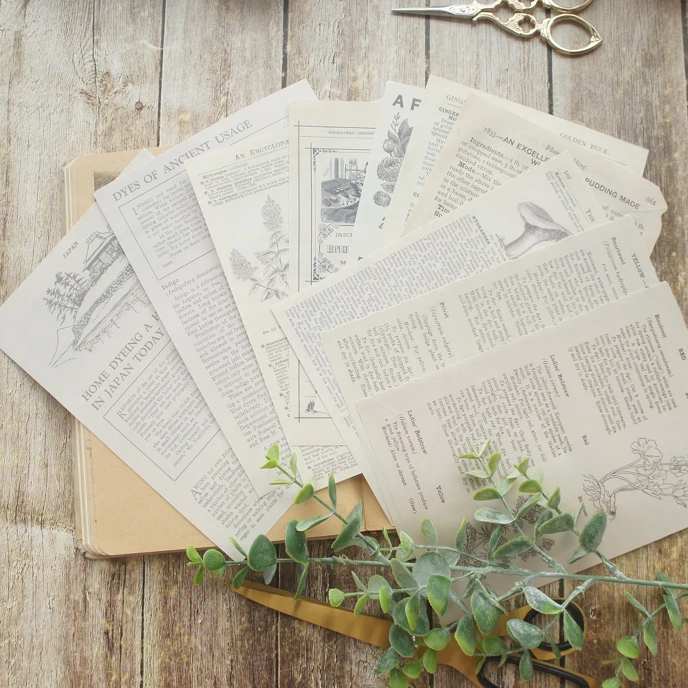 10 листов/партия тема старой книги растительная книга стиль упаковки креативное