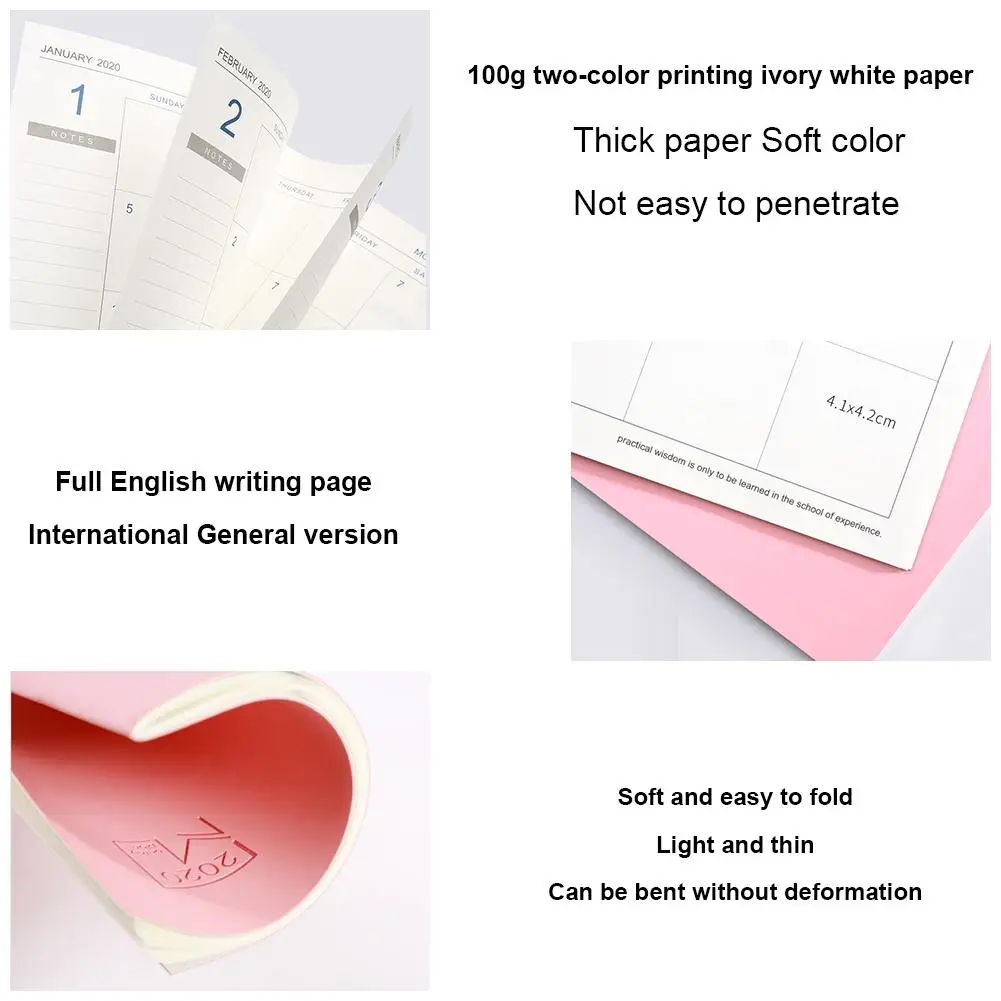 Ежемесячный Планировщик 2020 кожаный чехол 12 месячный планировщик 24 листа дневник