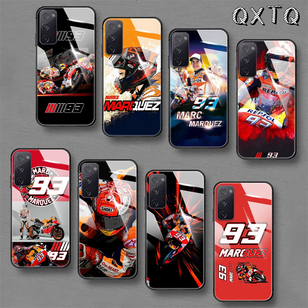 

Marc-Marquez-Racing Tempered Glass Phone Case For Samsung Galaxy Note S 8 9 10 20 21 E Plus Ultra M 31 51 FE Cover Cell Silicone