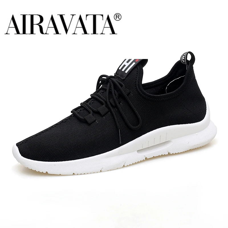 

Airavata Men's Lace Up Summer Mesh Running Sneakers Shoes Gym Footwear Flying Woven Sports Breathable Shoes Solid Color