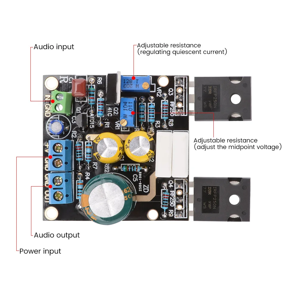 AIYIMA 2 шт. усилитель 1969 м FET Preamp Bile аудио Плата IRF250 ламповый DC15 60V|Усилители мощности|