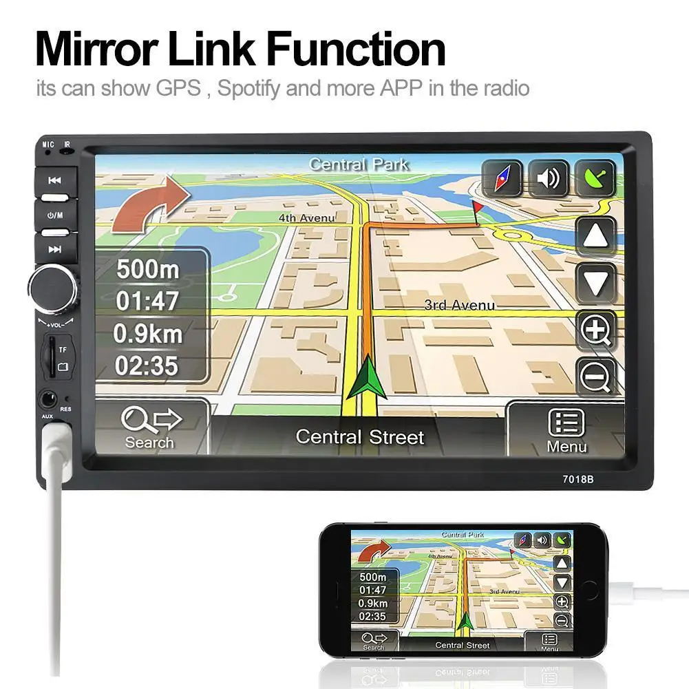 Автомобильный радиоплеер 2 Din дисплей заднего вида экран Универсальный/7012B/7018B