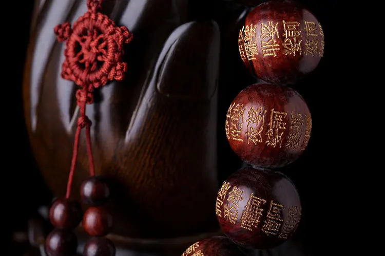 Красное сандаловое дерево тибетское буддистское Писание 18 + 1 четки Мала