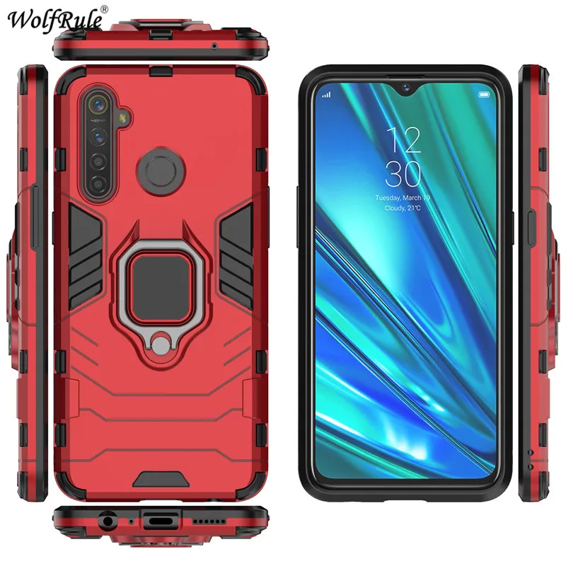 Ring Holder Case For OPPO Realme C3 Case C11 C15 V5 Q2 5 5i 6i K7X Cover Armor Protective Phone Bumper For OPPO Realme C3 Funda