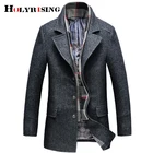 Мужское шерстяное пальто, повседневные плотные теплые куртки на одной пуговице, мужская верхняя одежда, однотонные кофейные, серые