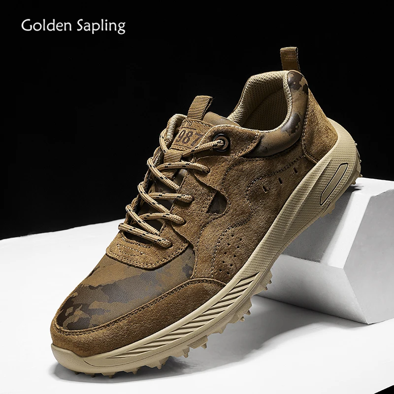 

Golden Sapling Moccasins Men Casual Shoes Fashion Outdoor Trekking Men's Leisure Shoes New Camouflage Military Tactical Footwear