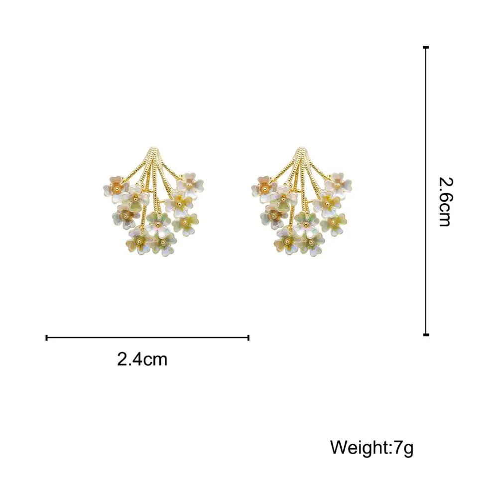 

AMORCOME Trendy 2020 AB Color Acrylic Flower Stud Earrings for Women Gold Bouquet Flowers Earrings Pendenties Statement Jewelry