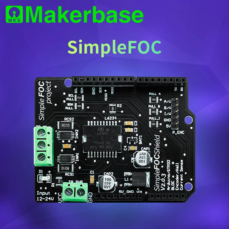 Плата контроллера двигателя Makerbase SimpleFOC Shield V2.0.3 FOC BLDC Arduino Servo | Компьютеры и офис