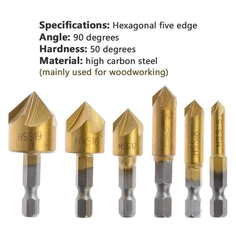 

23 Pack Woodworking Chamfer Drilling Tool Countersink Drill Bits Wood Plug Cutter and Automatic