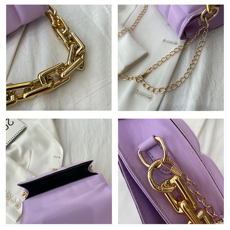 

Women Crossbody Bag Weave Flap Bags For Women 2021 Quality Leather Thick Chain Shoulder Messenger Bags Female Handbag And Purse