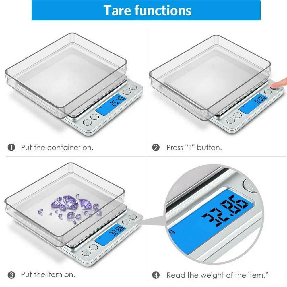 

3000g/0.1g Electronic digital scales Balance scale LCD digital personal jewelry Scale Mini gram scales Baking scale