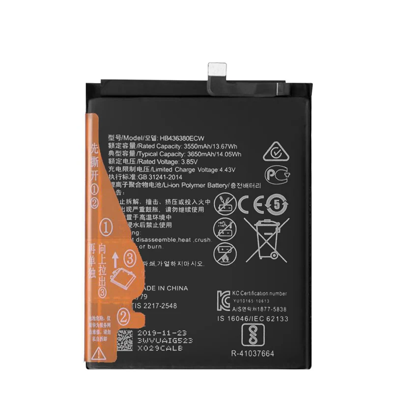 Оригинальная запасная батарея 3650 мАч HB436380ECW для смартфонов Huawei P30 | Мобильные