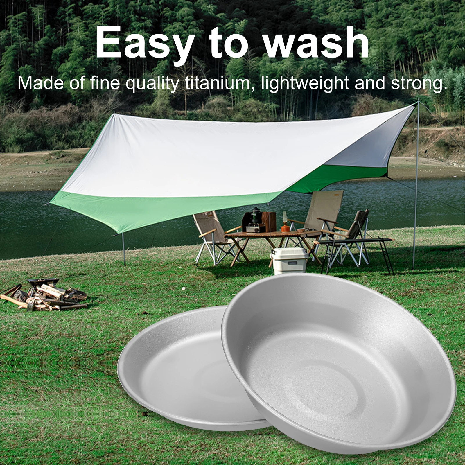 Титановые блюда для кемпинга металлические блюдца тарелки уличная посуда