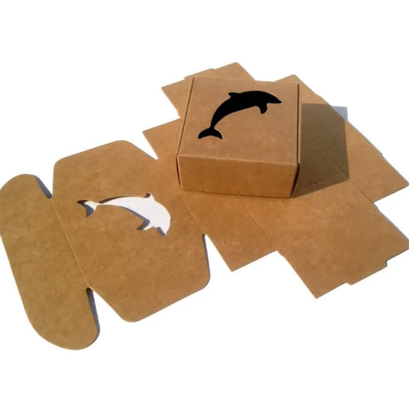 

50 шт./лот 7,5x7,5x3 см полые формы подарочная упаковка крафт-бумага коробка для ювелирных изделий для мероприятий, вечеринок, свадьбы, конфет, шо...