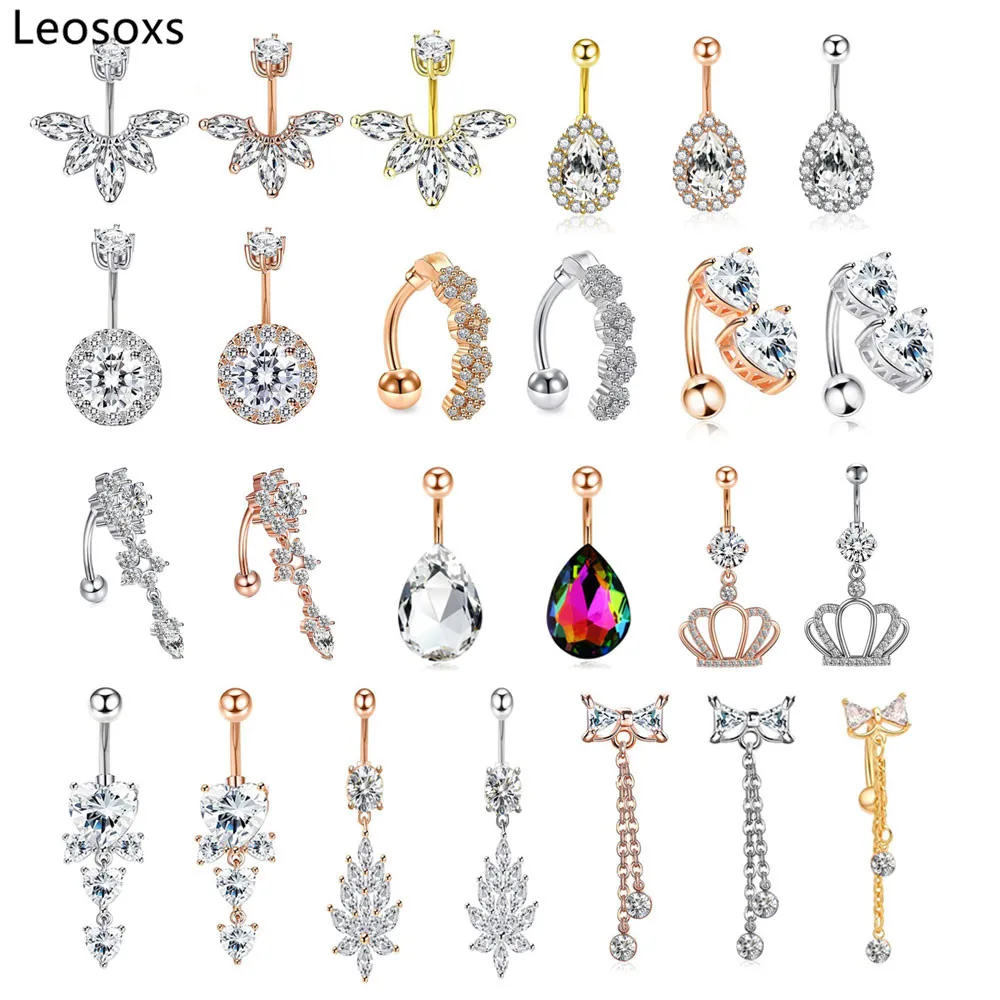 

Leosoxs 1pcs New Butterfly Festival Five-pointed Star Zircon Belly Button Ring Belly Button Nail Piercing Jewelry